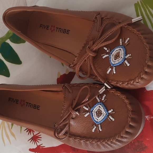 Five Tribe Size 10 Brown Flats Shoe - Picture 2 of 6